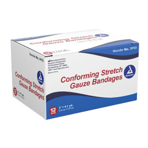 DYNAREX 3" ROLLED GAUZE BANDAGES (12/BOX)