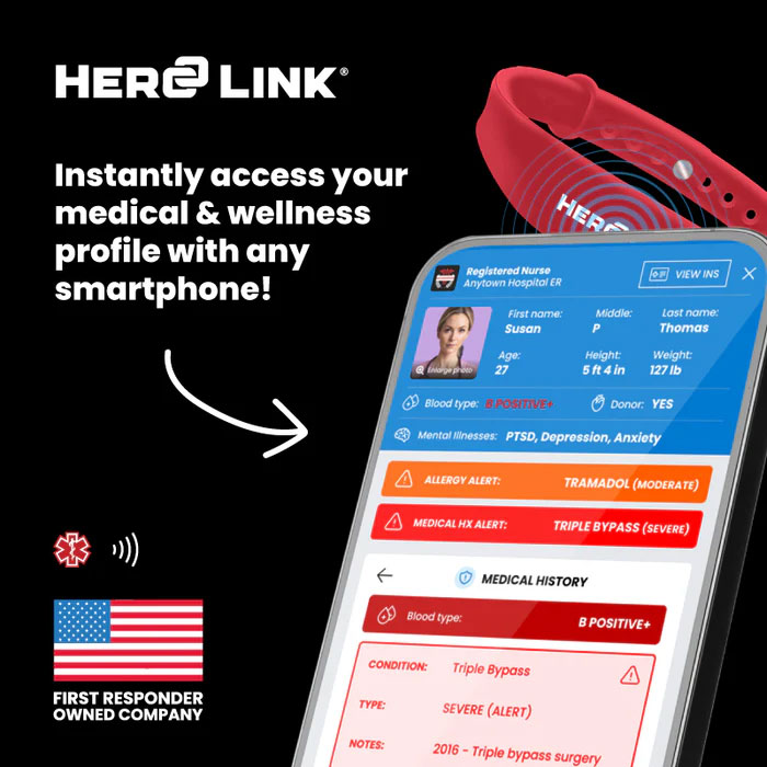 Hero Link® Thin Line Medical ID Wristband