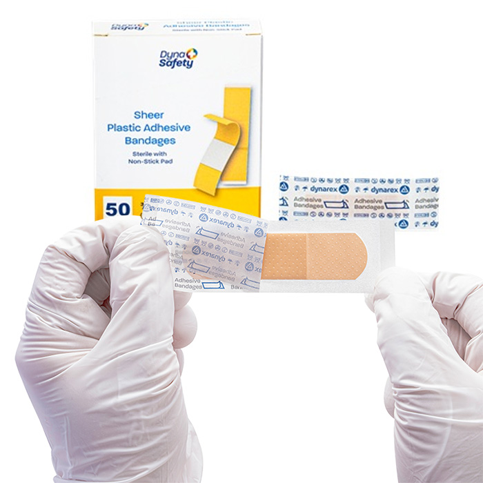 Dyna Safety Sheer Safety Plastic Adhesive Bandages ( 2"x4 1/2")
